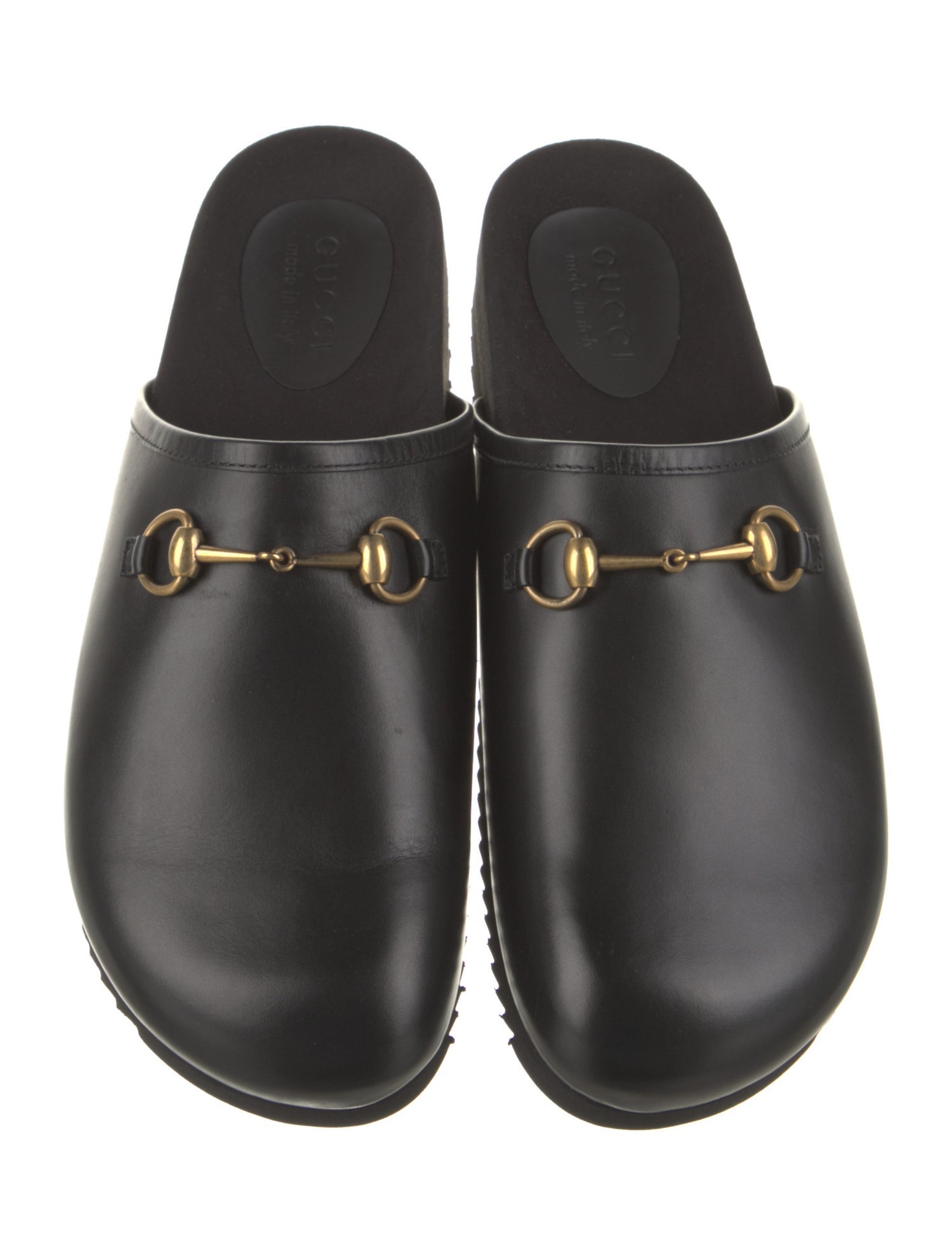 Gucci Horsebit Accent Leather Slides